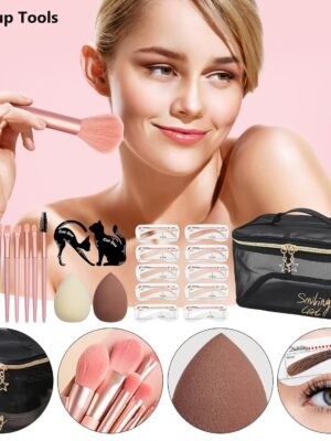 All in One Makeup Kit for Women Full Kit, Make Up Gift Set for Women, Makeup Essential Bundle Includes Foundation Face Primer Eyeshadow Contour Palette Lipstick Eyeliner Mascara Cosmetic Brush Set