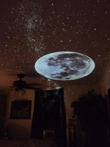2-in-1 Galaxy Projector Night Light, USB Starry Sky Night Light Projector for Bedroom, Mini LED Ceiling/Wall Projection Lamp with 360° Rotation, for Kids Adults Gifts (6 Slides) photo review