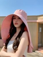 Sun Hats for Women Sun Protection Wide Brim Shawl with Neck Flap Hiking Visor Hat Outdoor Summer Beach