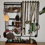 ProCase Jewelry Organizer Stand Earring Holder Organizer, 6 Tiers Earring Organizer Tree Necklace Rack Jewellery Tower Bracelets Holder Storage with Removable Wooden Ring Tray for Women Girls -Grey photo review