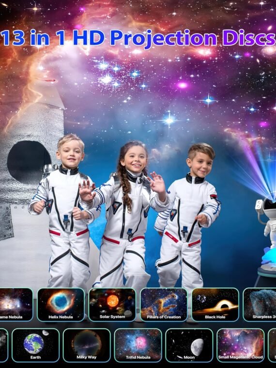 FlyLily Galaxy Projector, 12 in 1 HD Planetarium Astronaut Galaxy Projector for Bedroom, Galaxy Star Night Light Projector for Kids Adults Gaming Room/Party/Home Décor