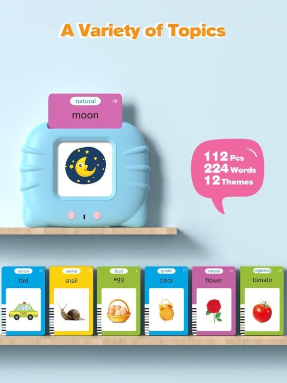 Airbition 510 Words, Talking Flash Cards for Toddler 1 2 3 4 Year Olds, Language Learning Toys, Pocket Speech Therapy Toys, Montessori Tools with 31 Themes, Children's Sensory Device