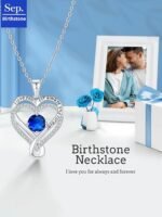 Jewelry for Women Wife Infinity Heart Birthstone I Love You Necklace S925 Anniversary Women Necklaces for Her Wife Birthday Gift Ideas, Birthday Present for Girlfriend Mom Daughter Sterling Silver