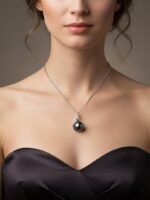 TRYNDI Real Tahitian Black Pearl Necklace Gifts for Women - Larger 11-12mm Luxury Pearl Womens Jewelry, Romantic Valentines Gift for Wife from Husband- Wedding Anniversary, Birthday, Mothers Day, Valentine Necklace for Girlfriend, Fiance & Soulmate