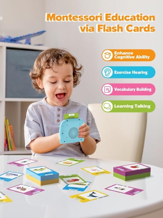 Airbition 510 Words, Talking Flash Cards for Toddler 1 2 3 4 Year Olds, Language Learning Toys, Pocket Speech Therapy Toys, Montessori Tools with 31 Themes, Children's Sensory Device