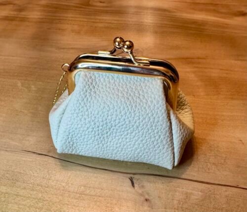 Genuine Leather Coin Purse for Women, Cute Mini Lipstick Holder Case, Small Vintage Kiss Lock Jewelry Storage Organizer Change Bag Pouch (Creamy White) photo review