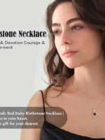 1.2CT Rose Heart Necklace Option of Moissanite or Lab-Grown Sapphire Ruby Emerald&More Necklace for Women Birthstone Girlfriend Necklace S925 Sterling Silver 18K White/Rose Gold Plated D Color VVS1 Gift for Wife Mother Daughter for Birthday Anniversary Mothers Day Necklace for Mom Engraved 'I LOVE YOU' Flower Floral Necklace