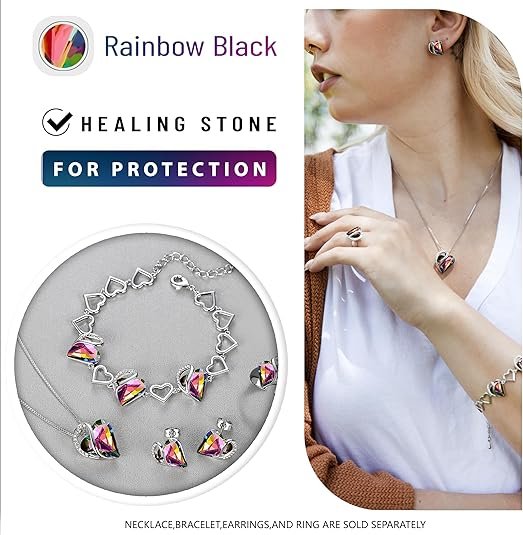 Leafael Gift Necklaces for Women, Infinity Love Birthstone Heart Crystal Pendant, Birthday Anniversary Jewelry for Wife, Mom, and Her, Silver Plated, 18" + 2" Adjustable Chain