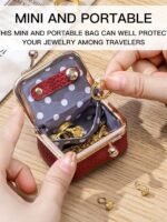 Royal Bagger Genuine Cow Leather Mini Jewelry Box Women's Coin Purse Solid Color Kiss Lock Change Pouch Casual Style Small Storage Bag for Women 1894 (New Black1)