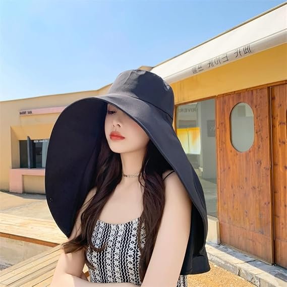 Sun Hats for Women Sun Protection Wide Brim Shawl with Neck Flap Hiking Visor Hat Outdoor Summer Beach