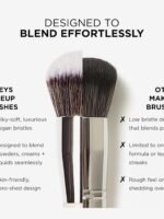 HALEYS Beauty 5-Piece Makeup Brush Set, For Streak Free Application of Liquid, Cream or Powder, Set Includes Kabuki, Powder, Contour, Crease & Lid, Make Up Bag Essentials, Vegan, Gift for Women