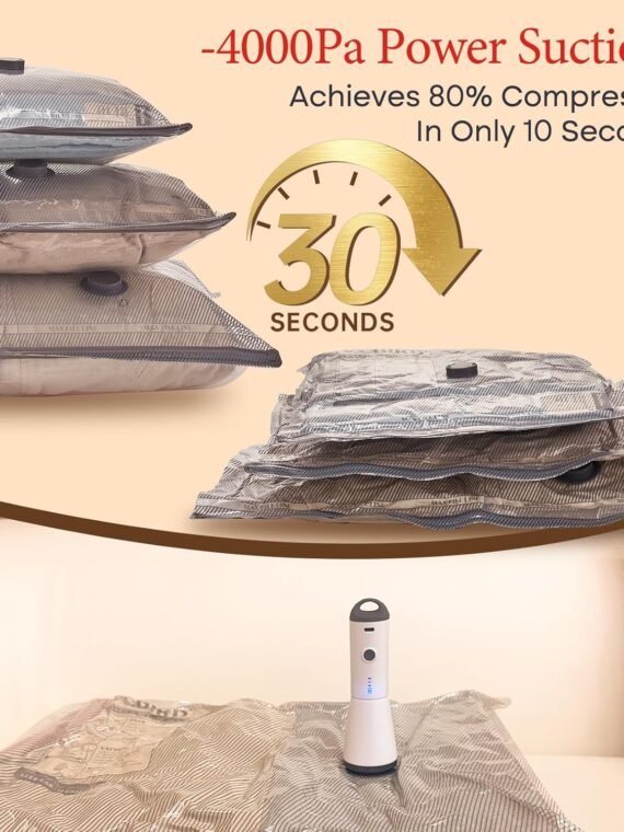 Vacbird Vacuum Bags for Travel with Rechargeable air Pump, Carry-on Size Compression Packing Bags for Luggage and Suitcase, Space Saver for Clothes and Clothing 15 Combo Travel Size