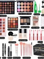 All in One Makeup Kit for Women Full Kit, Make Up Gift Set for Women, Makeup Essential Bundle Includes Foundation Face Primer Eyeshadow Contour Palette Lipstick Eyeliner Mascara Cosmetic Brush Set