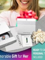 Leafael Gift Necklaces for Women, Infinity Love Birthstone Heart Crystal Pendant, Birthday Anniversary Jewelry for Wife, Mom, and Her, Silver Plated, 18" + 2" Adjustable Chain