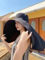 Sun Hats for Women Sun Protection Wide Brim Shawl with Neck Flap Hiking Visor Hat Outdoor Summer Beach