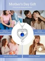 Jewelry for Women Wife Infinity Heart Birthstone I Love You Necklace S925 Anniversary Women Necklaces for Her Wife Birthday Gift Ideas, Birthday Present for Girlfriend Mom Daughter Sterling Silver
