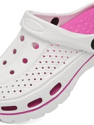ChayChax Men's and Women's Arch Support Clogs Garden Shoes Slip-on Outdoor Beach Water Sandals with Removable Cushion Footbed