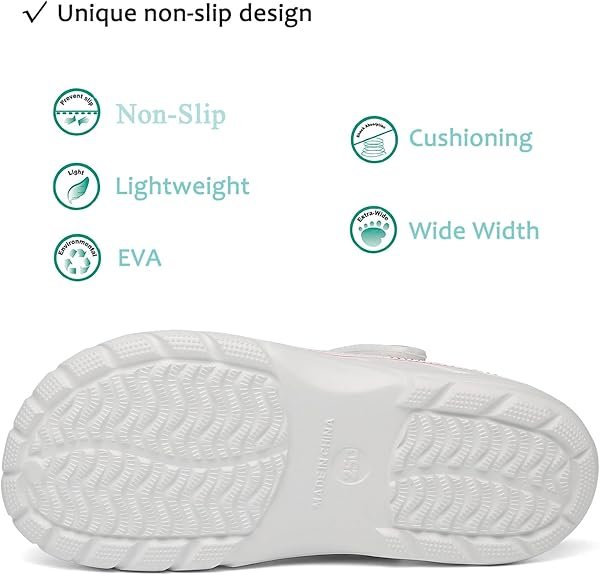ChayChax Men's and Women's Arch Support Clogs Garden Shoes Slip-on Outdoor Beach Water Sandals with Removable Cushion Footbed
