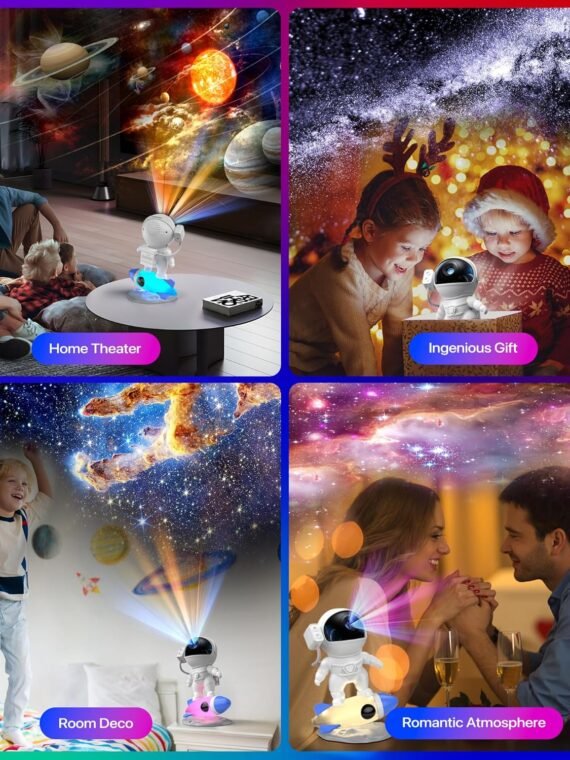 FlyLily Galaxy Projector, 12 in 1 HD Planetarium Astronaut Galaxy Projector for Bedroom, Galaxy Star Night Light Projector for Kids Adults Gaming Room/Party/Home Décor
