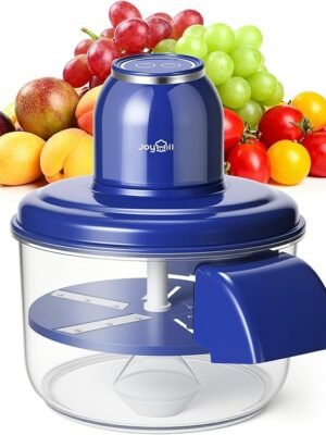 JOYHILL Electric Grape Peeler, Automatic Fruit Peeler for Grapes, Tomatoes, Cherries, and Garlic, 50W Motor with Stainless Steel Blades, Rechargeable Cordless Kitchen Peeling Tool (Blue, 1 piece)