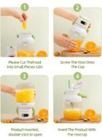 Portable blender, personal blender for smoothies and milkshakes, cordless, 33 oz BPA-free container, 18000 RPM motor, leak-proof lid with straw nozzle, USB-C rechargeable, easy-to-clean parts (green).