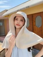 Sun Hats for Women Sun Protection Wide Brim Shawl with Neck Flap Hiking Visor Hat Outdoor Summer Beach