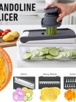 Mueller The Real Original Pro Chopper (2013), Mandoline 8-blade food vegetable chopper, onion and vegetable cutter, with container, kitchen gadgets and essentials (10-in-1)
