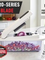 Mueller The Real Original Pro Chopper (2013), Mandoline 8-blade food vegetable chopper, onion and vegetable cutter, with container, kitchen gadgets and essentials (10-in-1)