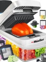 Mueller The Real Original Pro Chopper (2013), Mandoline 8-blade food vegetable chopper, onion and vegetable cutter, with container, kitchen gadgets and essentials (10-in-1)