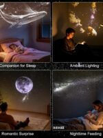 2-in-1 Galaxy Projector Night Light, USB Starry Sky Night Light Projector for Bedroom, Mini LED Ceiling/Wall Projection Lamp with 360° Rotation, for Kids Adults Gifts (6 Slides)