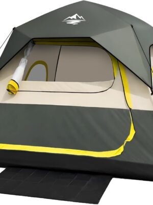 Tent 4 Person Tents for Camping - Instant Cabin Tent Setup in 50 Seconds with Rainfly & Windproof, Portable Pop Up Tents with Carry Bag for Family Outdoor Camping & Hiking