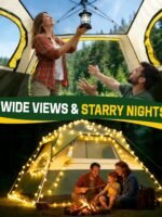 Tent 4 Person Tents for Camping - Instant Cabin Tent Setup in 50 Seconds with Rainfly & Windproof, Portable Pop Up Tents with Carry Bag for Family Outdoor Camping & Hiking