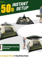 Tent 4 Person Tents for Camping - Instant Cabin Tent Setup in 50 Seconds with Rainfly & Windproof, Portable Pop Up Tents with Carry Bag for Family Outdoor Camping & Hiking