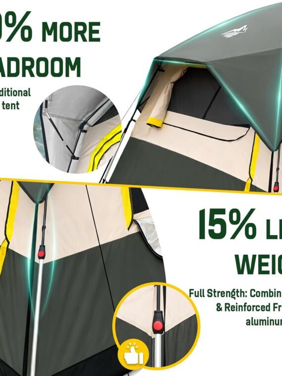Tent 4 Person Tents for Camping - Instant Cabin Tent Setup in 50 Seconds with Rainfly & Windproof, Portable Pop Up Tents with Carry Bag for Family Outdoor Camping & Hiking