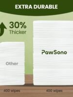 Hypoallergenic Pet Wipes for Dogs & Cats – Quick Clean & Deodorize Paws, Butt, Eyes, Ears, Face & Fur | Daily Grooming After Walks and Between Baths | Extra Large & Thick | Coconut Scented, 400 Count