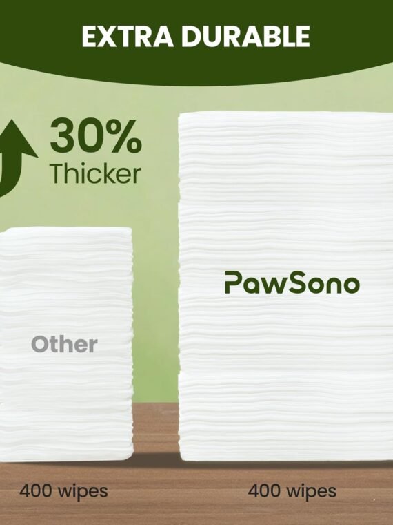 Hypoallergenic Pet Wipes for Dogs & Cats – Quick Clean & Deodorize Paws, Butt, Eyes, Ears, Face & Fur | Daily Grooming After Walks and Between Baths | Extra Large & Thick | Coconut Scented, 400 Count