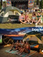 Tent 4 Person Tents for Camping - Instant Cabin Tent Setup in 50 Seconds with Rainfly & Windproof, Portable Pop Up Tents with Carry Bag for Family Outdoor Camping & Hiking