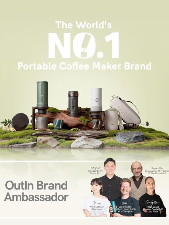 OutIn Nano Portable Electric Espresso Machine, Travel Coffee Maker for Camping, Car Coffee Maker Self-Heating with USB-C, With Ground Coffee & NS Capsule for RV, Hiking, Office
